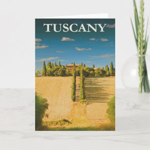 Toskana Italien Retro Vintage resor Poster Kort