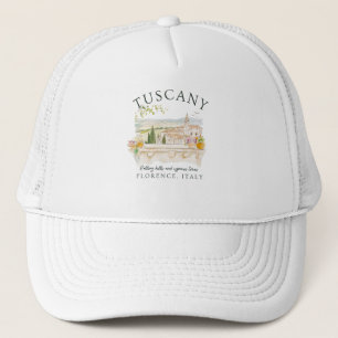 Toskana Italien Travel-Rolling Backe & Cypress Trä Keps