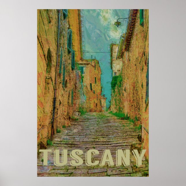 Toskana, Italien Vintage resor Poster (Framsidan)