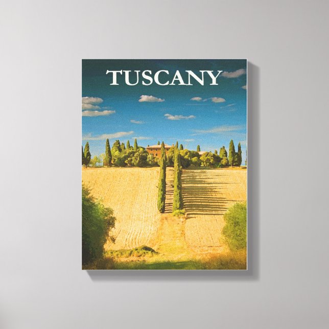 Toskana Italien Vintage resor Poster Canvastryck (Framsida)