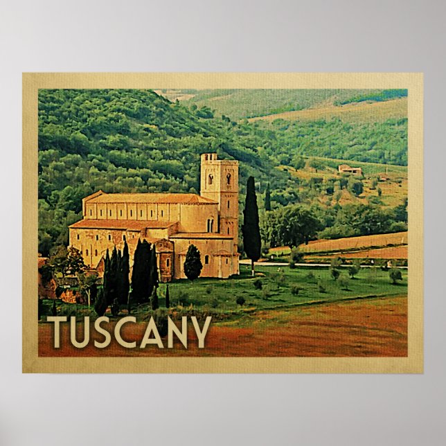 Toskana Poster Italien Vintage resor (Framsidan)
