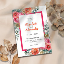 Toskana Sunset Rosa and Orange Blommigt Bröllop