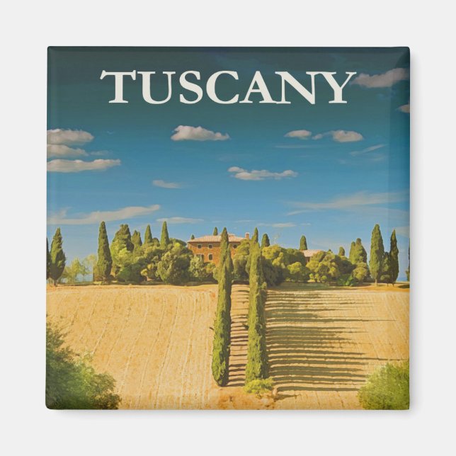 Toskana Travel Poster Magnet (Framsidan)