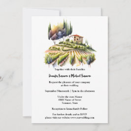 Toskana vattenfärgsvilla Tuscan winery Italiana vi Inbjudningar