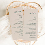 Toskana Verde | Menyn Modern Minimal Bröllop Meny<br><div class="desc">Den här eleganten har bara modernt,  minimalt sans serif-typografi,  vackert rustiskt bohemiskt färg som bara ger den information som tjänar ett syfte. Samla dina kära runt en vacker måltid med vår chic och en enkel tuscanrasotsamling.</div>