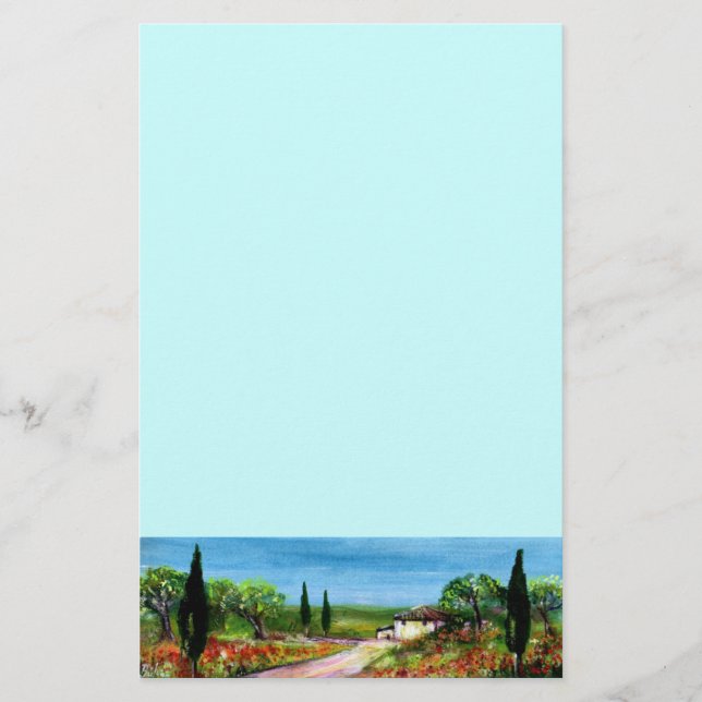 TOSKANSKT LANDSKAP 4 BREVPAPPER (Framsida)