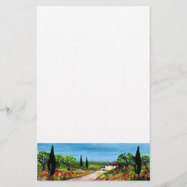 TOSKANSKT LANDSKAP 4 BREVPAPPER (Framsida)