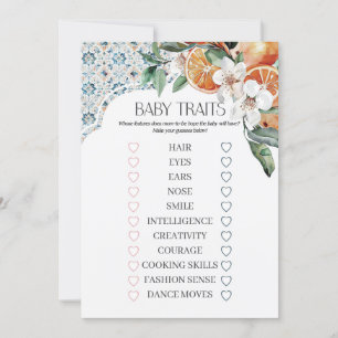 Toskany Tile Coastal Italian Baby Traits Game Invi Inbjudningar