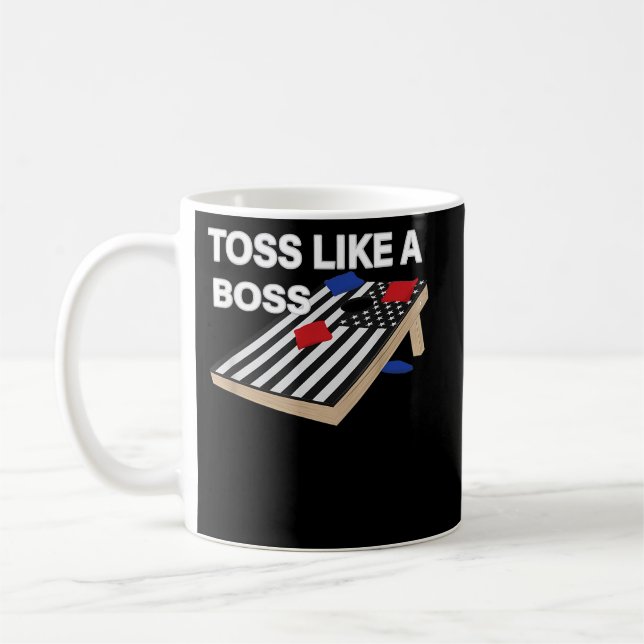 Toss som Chef Cornhole Competition US Flagga Kaffemugg (Vänster)