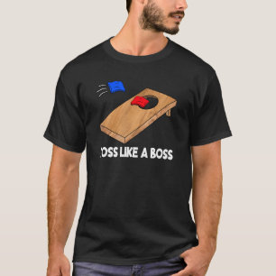 Toss som ett chef Cornhole Team Bean Bag Cornhål T Shirt
