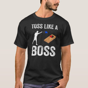 Toss som ett chef Cornhole Team Bean Bag Cornhål T Shirt