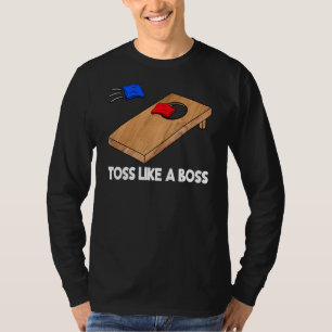 Toss som ett chef Cornhole Team Bean Bag Cornhål T Shirt