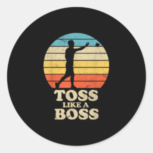 Toss som ett Chef Retro Stil Cornhole Runt Klistermärke