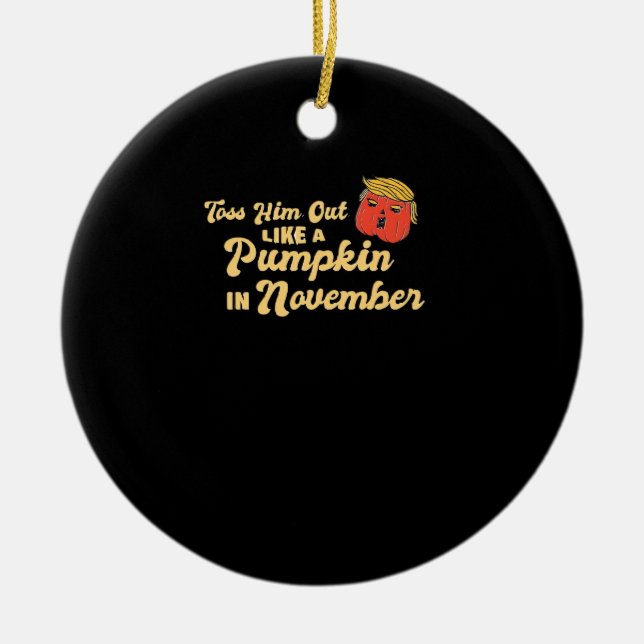 Toss ut som en trumpkin Halloween Ele Julgransprydnad Keramik (Framsidan)