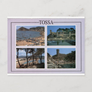 Tossa de Mar Vintage Strand och Slott Multivy Vykort