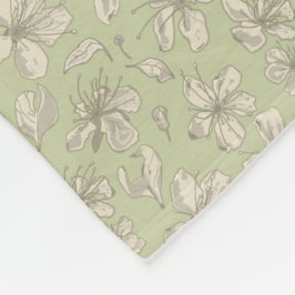 Tossade Blommar på Oliv grönt - sömlös mönster. Fleecefilt