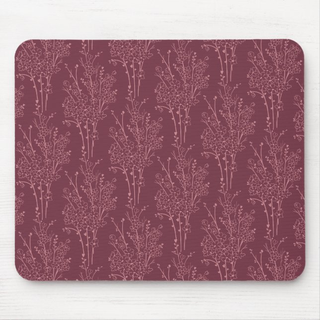 Tossed Floral Silhouette Botanical | Deep Burgundy Musmatta (Framsidan)