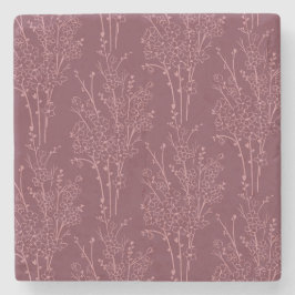 Tossed Floral Silhouette Botanical | Deep Burgundy Stenunderlägg