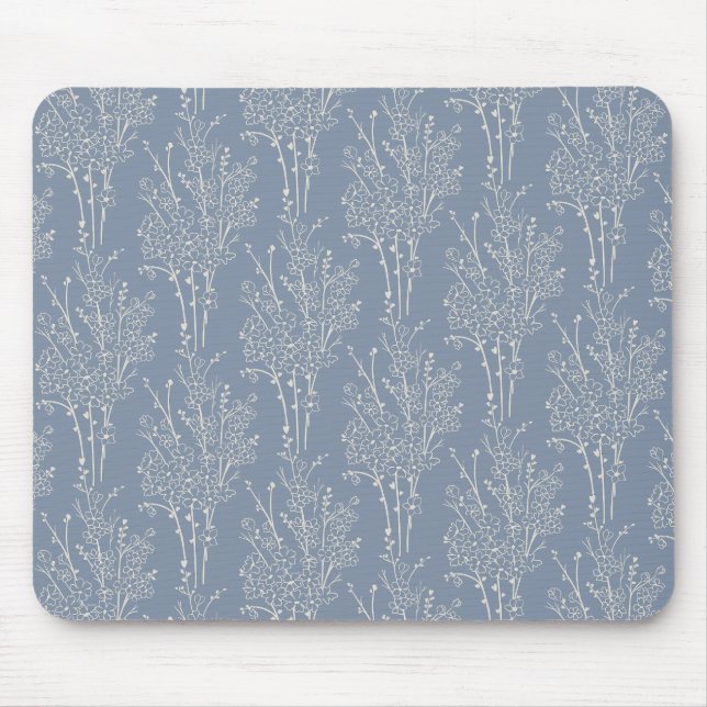 Tossed Floral Silhouette Botanical | Faded Blue Musmatta (Framsidan)