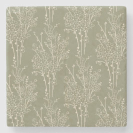 Tossed Floral Silhouette Botanical | Muted Khaki Stenunderlägg