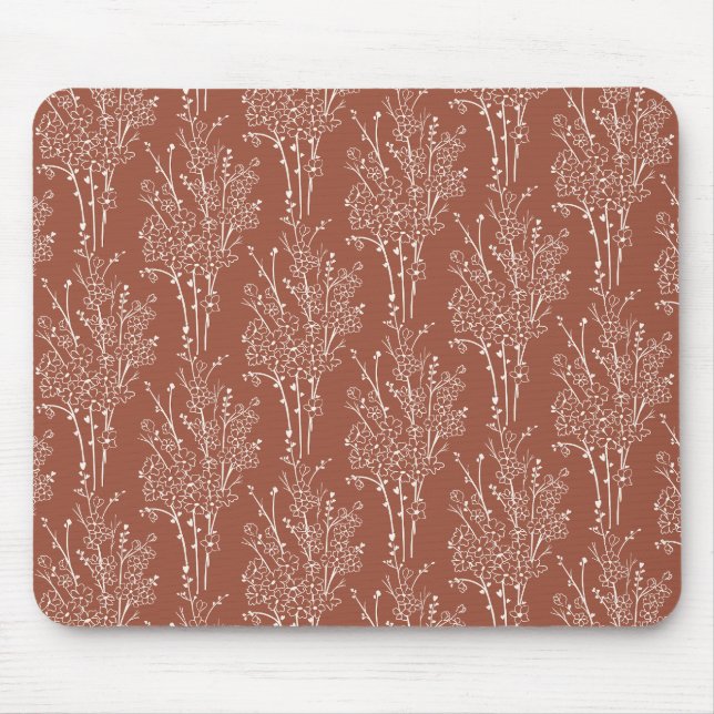 Tossed Floral Silhouette Botanical | Rusty Sienna Musmatta (Framsidan)