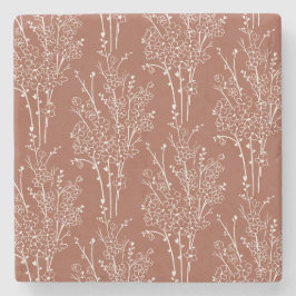 Tossed Floral Silhouette Botanical | Rusty Sienna Stenunderlägg