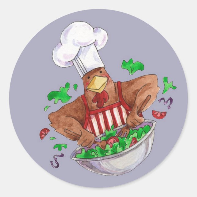 Tossing Salad Runt Klistermärke (Framsida)