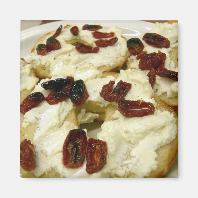 Tostad bagel med getost magnet (Framsidan)