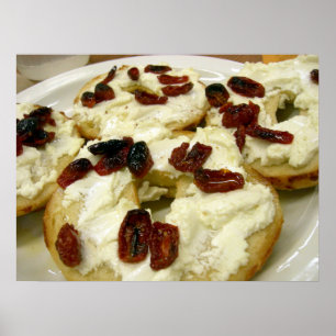 Tostad bagel med getost poster