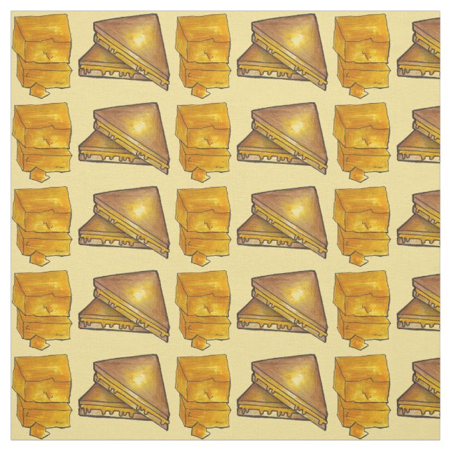 Tostad Cheddar Grilled Cheese Sandwich Fabric Tyg (Provkarta)