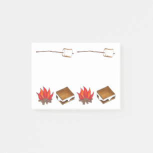 Tostad Marshmallow Camp Campfire S mres Post its Post-it Block