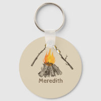 Tosted Marshmallow Campfire Keychain