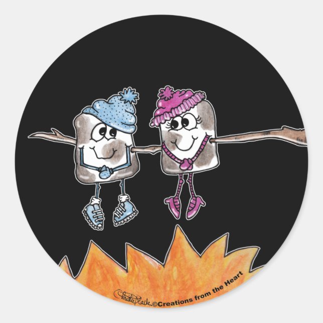 Tosted Marshmallow Runt Klistermärke (Framsida)