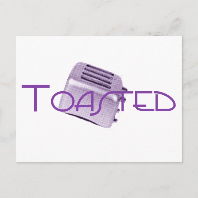 Tosted - Retro Toaster - Lila Vykort (Framsida)