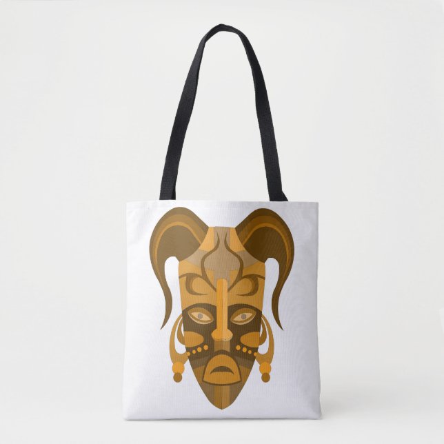 TOT BAG MED TRADITIONELL MASK-KONSTRUKTION TYGKASSE (Framsida)