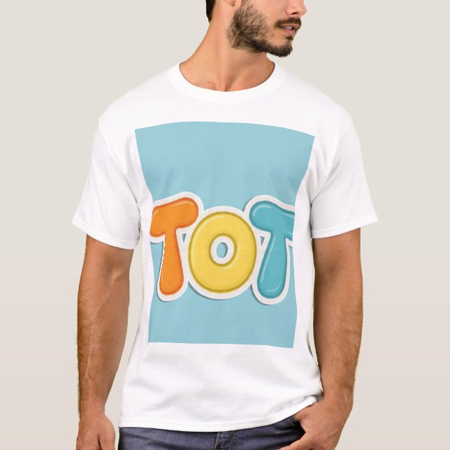 TOT Bubble Letter T-Shirt | Färgglad Tecknad För B (Framsida)