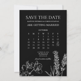 Tot kalender för Wildblommes Elegant Spara datum Inbjudningar