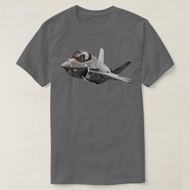 Tot Militär Stealth Jet Fighter Flygplan T Shirt (Design framsida)