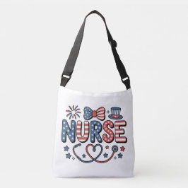 Tot| Patriotic 4th of July Nurse Gift Axelväska