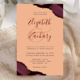 Total budget Burgundy Agate Corners Peach Bröllop