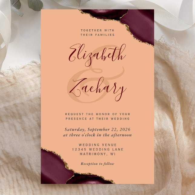 Total budget Burgundy Agate Corners Peach Bröllop (Skapare uppladdad)