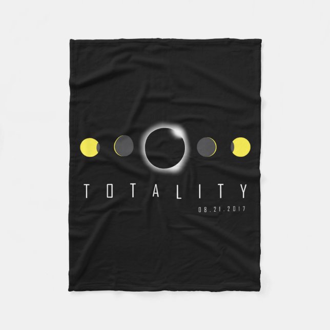 Total Eclipse 2017 Solförmörkelse Fleecefilt (Framsidan)