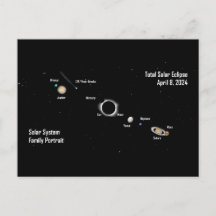 Total Eclipse 2024 Solar System Family Porträtt