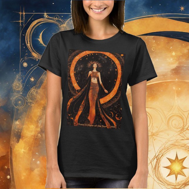 Total Eclipse of the Sol Goddess 2024 Black T Shirt (Skapare uppladdad)