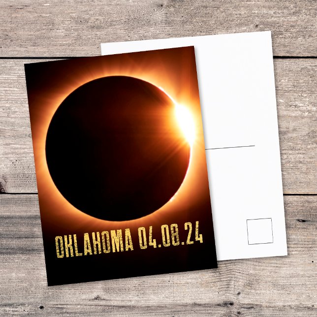 Total Eclipse Oklahoma 2024 Solar Eclipse Vykort (Front/Back)