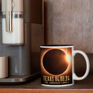 Total Eclipse Texas 2024 Personlig Två-Tonad Mugg