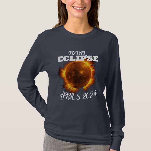 Total elipse ,USA solcellskalig 2024 T Shirt (Framsida)