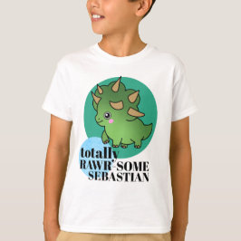 Total Fantastisk Cute Grönt Dinosaur med cirklar T Shirt