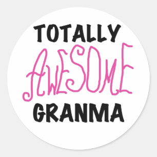 Total Fantastisk Granma Rosa Tshirts och Gifts Runt Klistermärke
