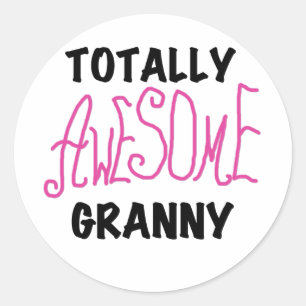 Total Fantastisk Granny Rosa Tshirts och GIfts Runt Klistermärke